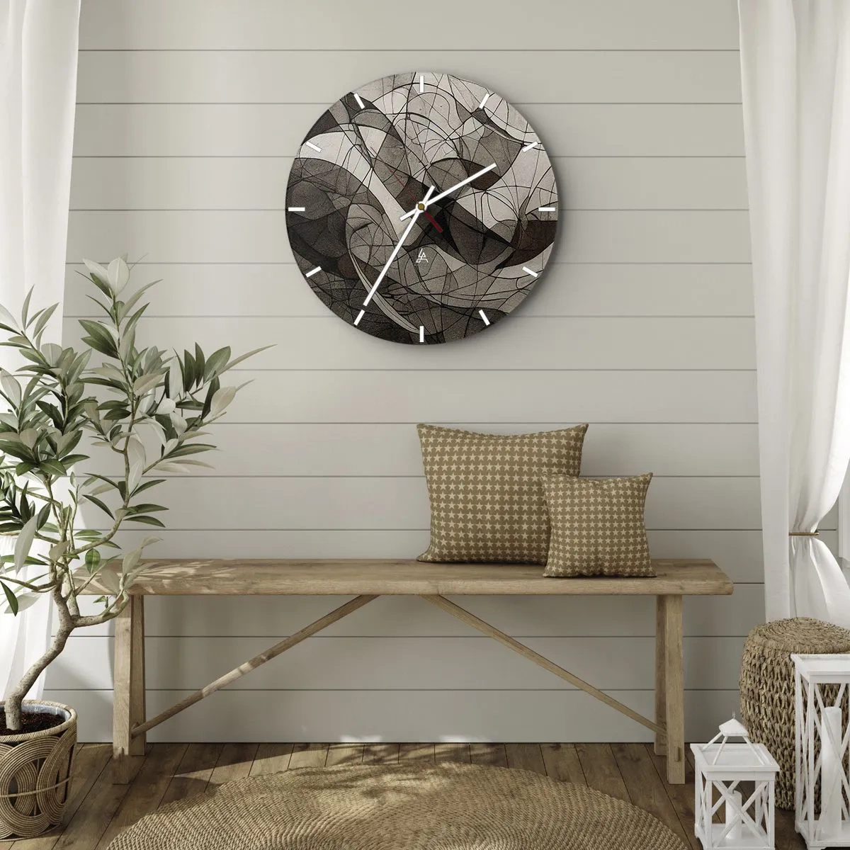 Zegar ścienny - Cyrkulacja barw ziemi - 40x40 cm