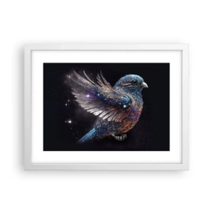 Plakat w białej ramie - Diamentowy wróbel - 40x30 cm