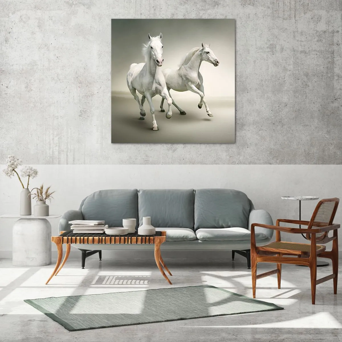 Obraz na szkle - White power! - 60x60 cm