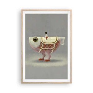 Plakat w ramie jasny dąb - Ryboński jeździec - 61x91 cm