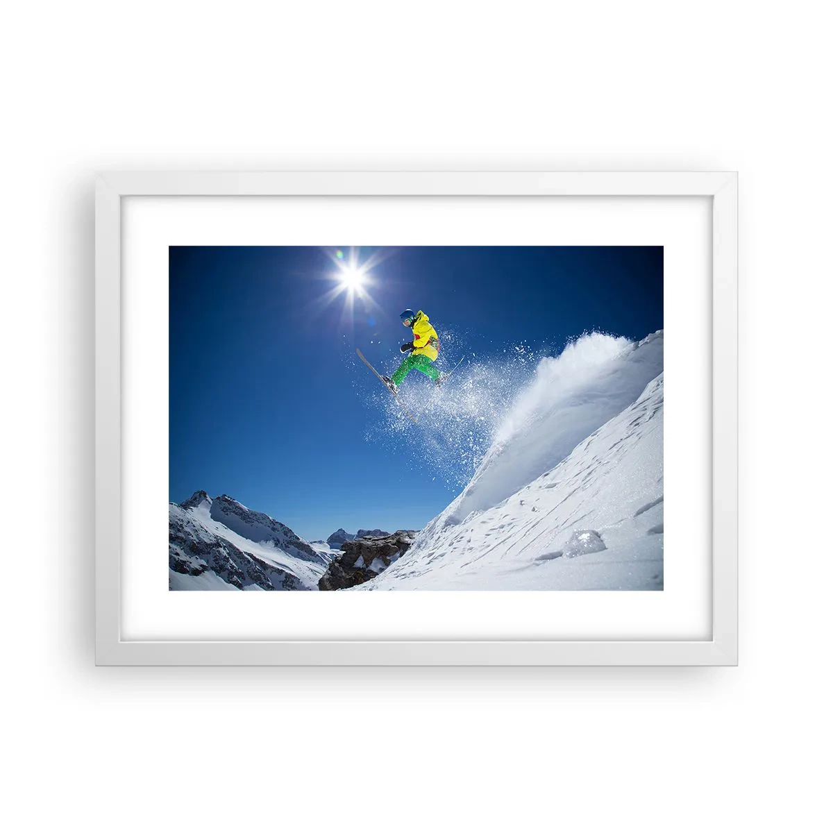 Plakat w białej ramie - Tańczący z górami - 40x30 cm