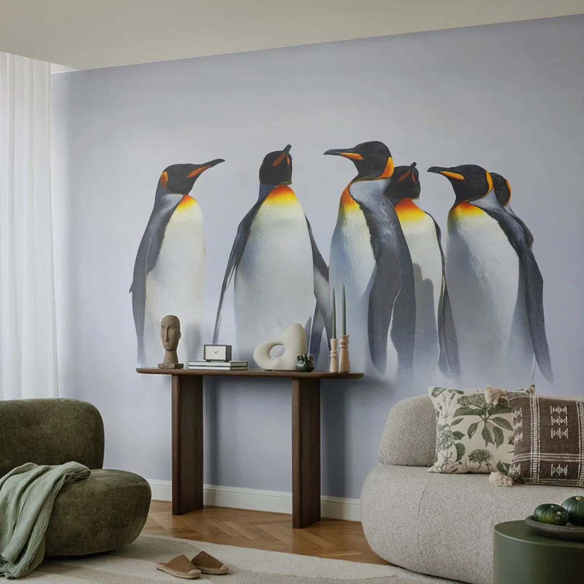 Fototapeta Premium Canvas - Spotkanie w wieczorowych strojach - Zwierzęta, Pingwin, Natura - 250x175 cm