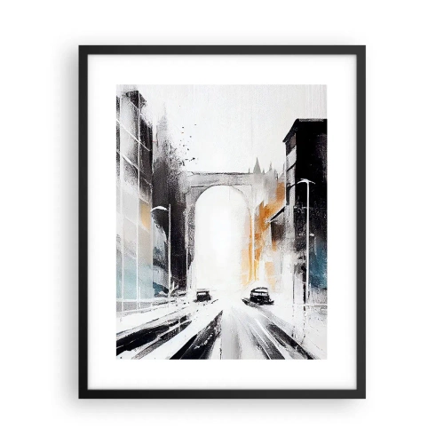 Plakat w czarnej ramie - Studium miasta: architektura i ruch - 40x50 cm