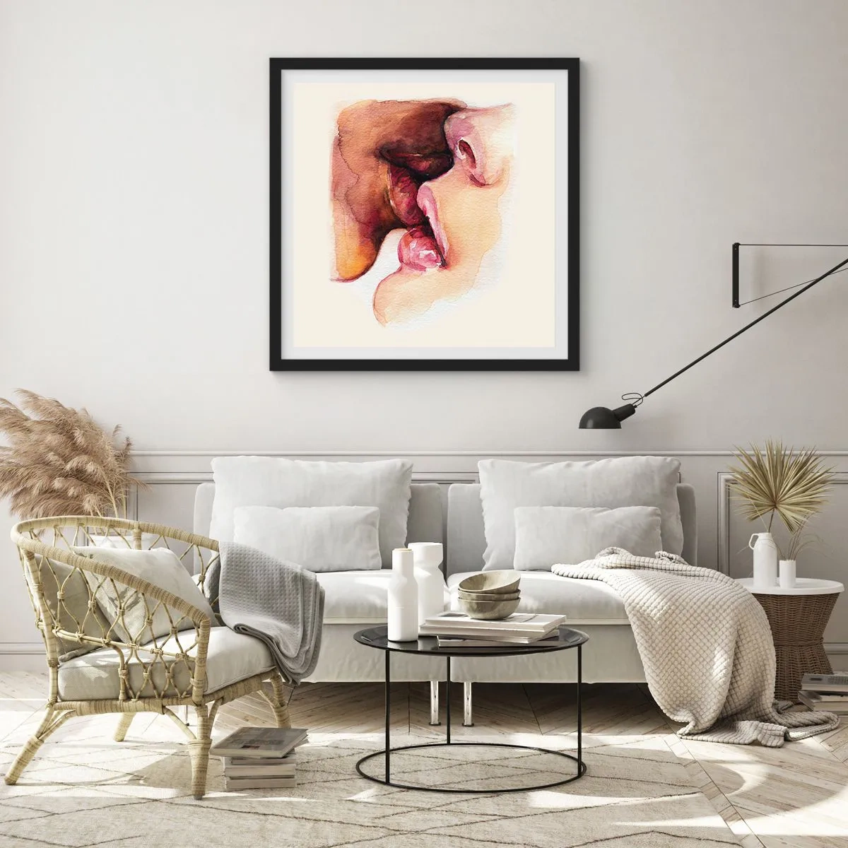 Plakat w czarnej ramie - Jak noc i dzień, ziemia i niebo - 40x40 cm