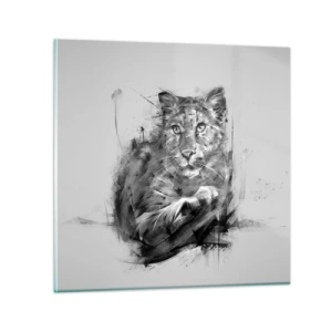 Obraz na szkle - Tak, słucham uważnie - 70x70 cm