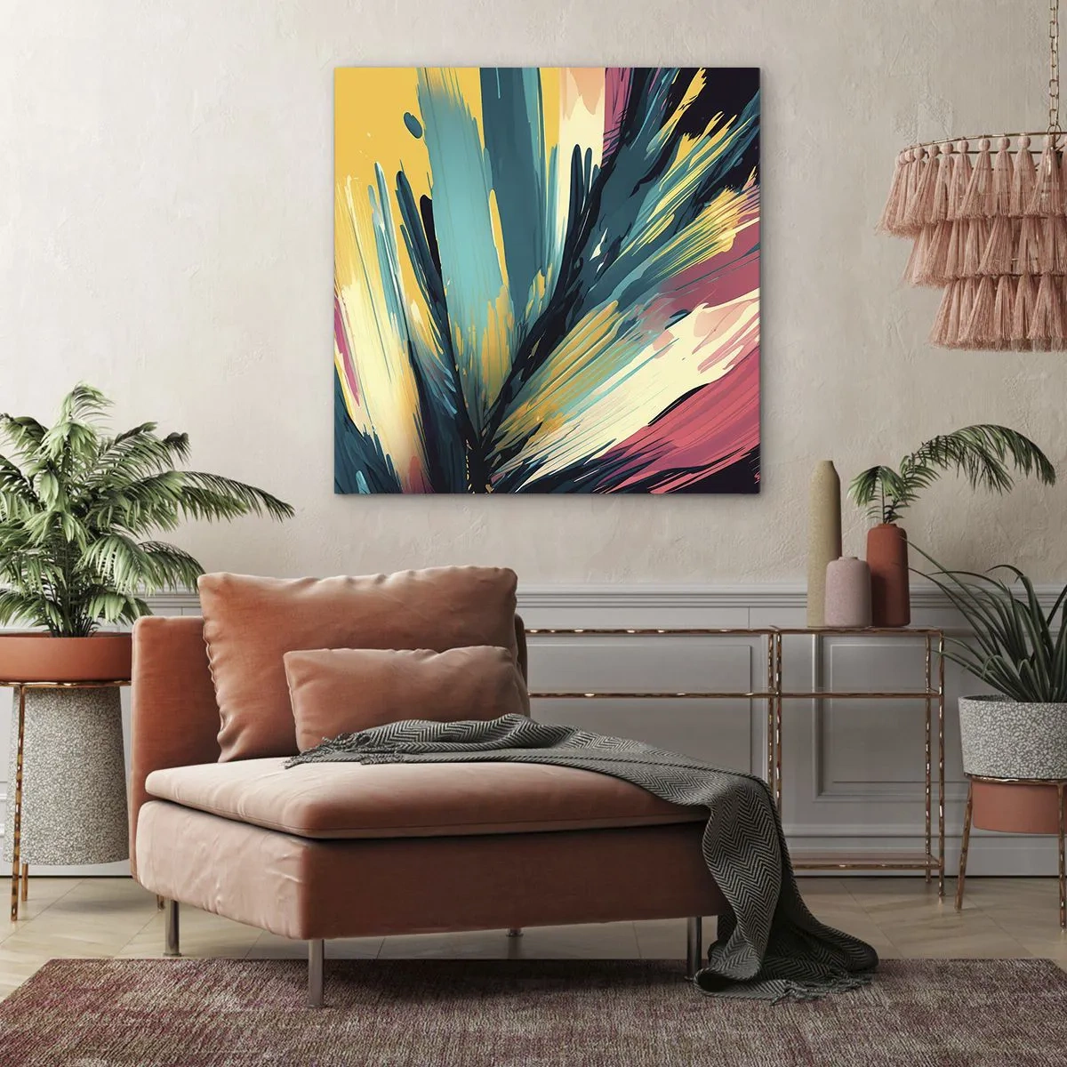 Obraz na płótnie - Kompozycja – eksplozja radości - 60x60 cm