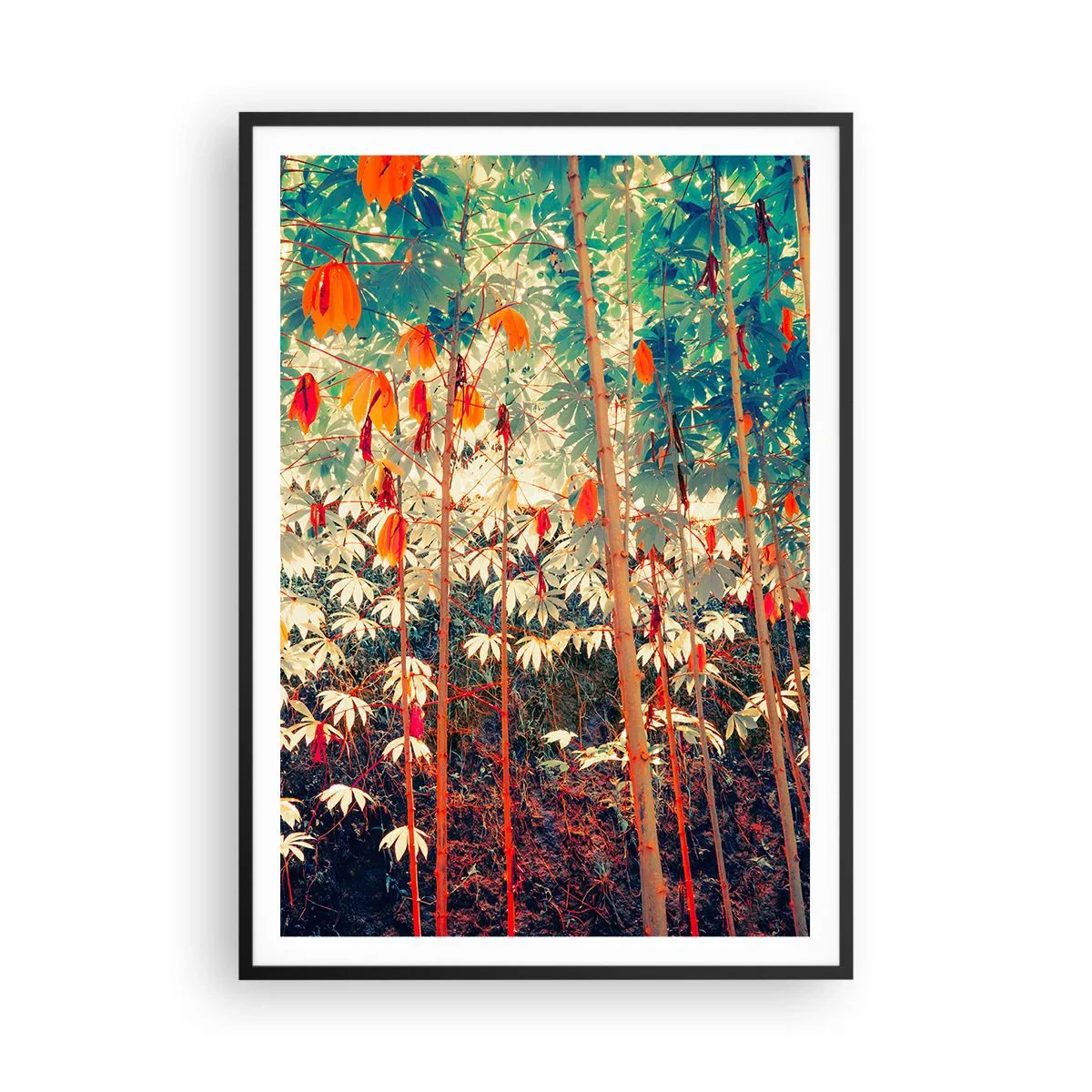 Plakat w czarnej ramie - Tajemne życie liści - 70x100 cm