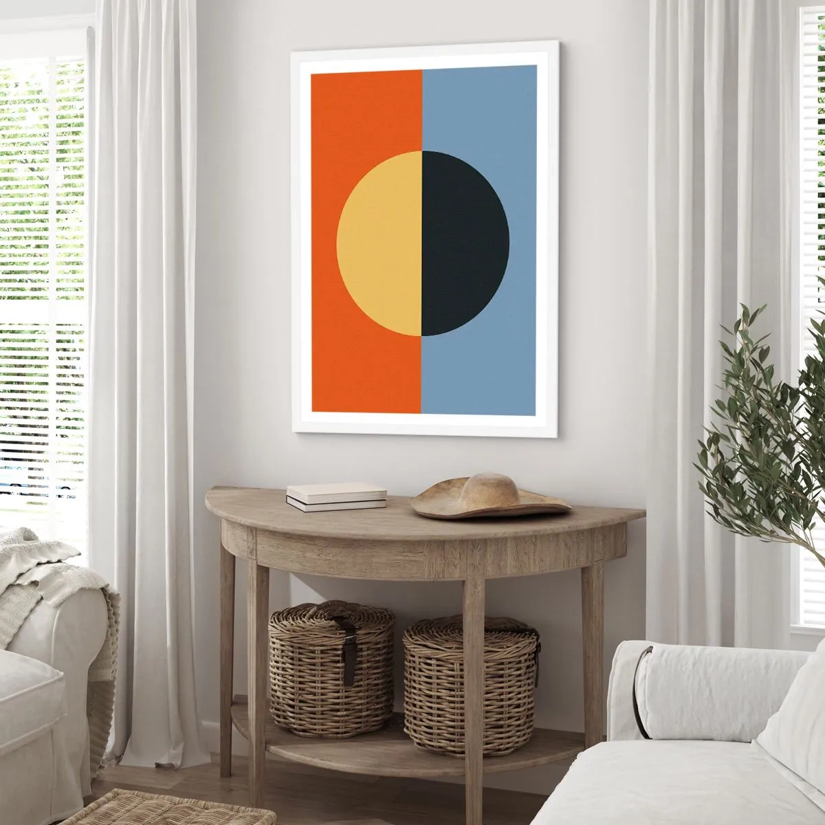 Plakat w białej ramie - Kompozycja ciepła i chłodu - 61x91 cm