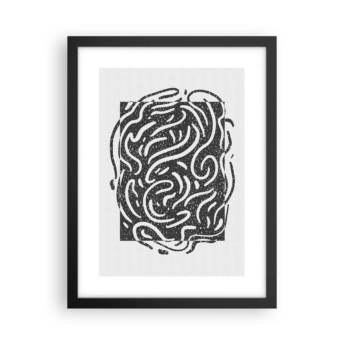 Plakat w czarnej ramie - Abstrakcja: taniec radości - 30x40 cm