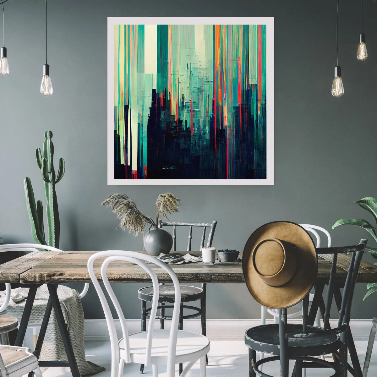 Plakat - Futurystyczne miasto - 40x40 cm