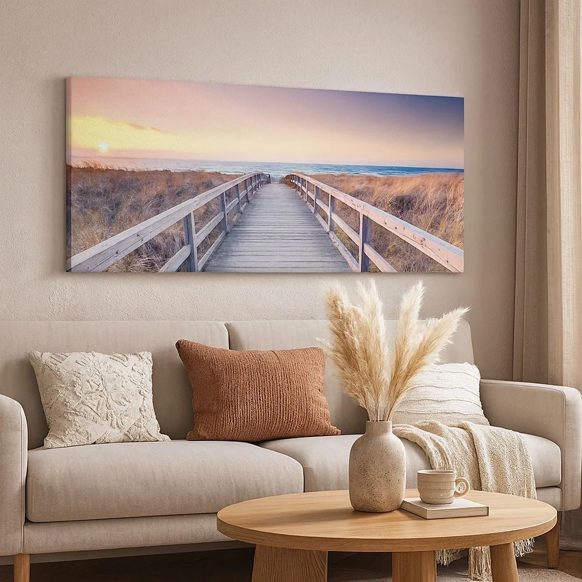 Obraz na płótnie - Bałtycka wieczorna zorza - 100x40 cm