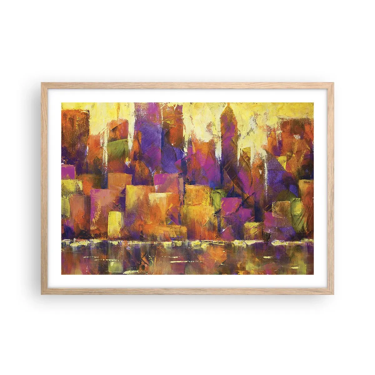 Plakat w ramie jasny dąb - Kompozycja metropolitalna - 70x50 cm