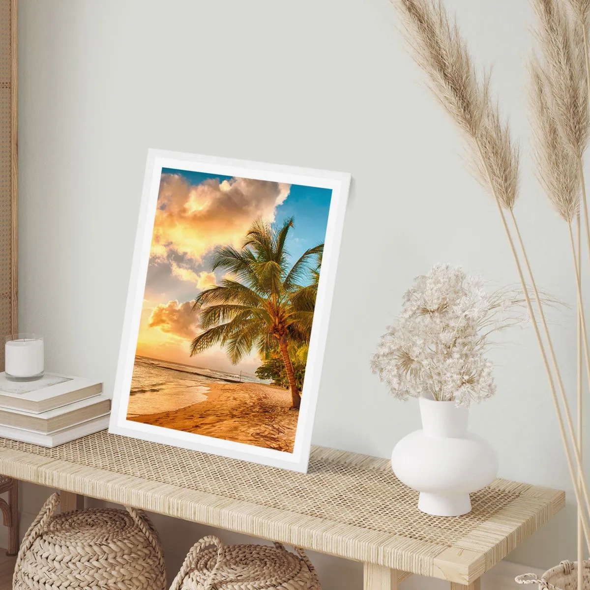 Plakat w białej ramie - Wieczne lato, zawsze wakacje - 50x70 cm