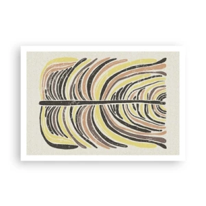 Plakat - Abstrakcyjny motyw liścia w odcieniach ziemi - 100x70cm - Abstrakcja pełna życia - Nowoczesna dekoracja ścienna do salonu i sypialni ARTTOR
