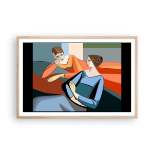 Plakat w ramie jasny dąb - Chwila zwierzeń - 91x61 cm