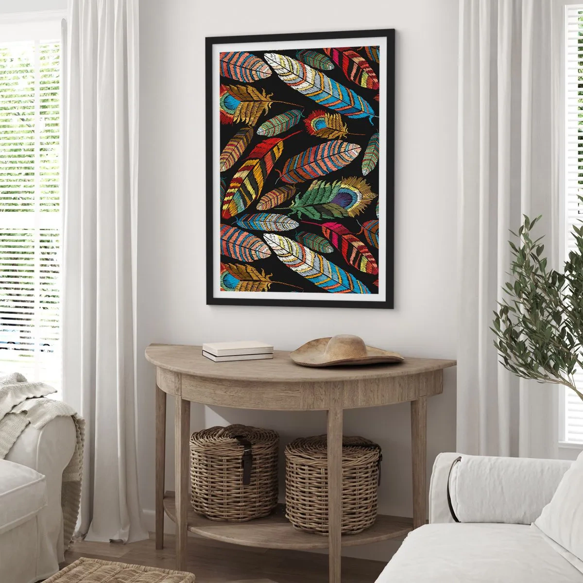 Plakat w czarnej ramie - Ptasi karnawał - 40x50 cm