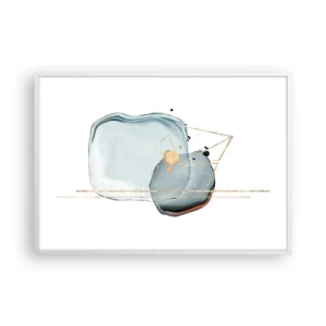 Plakat w białej ramie - Studium kropli - 100x70 cm