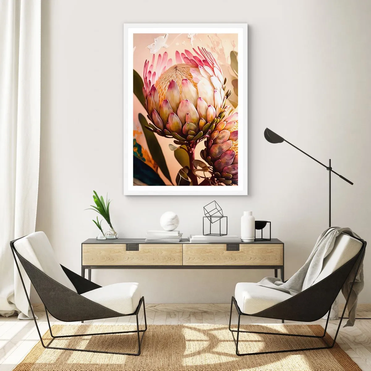 Plakat w białej ramie - Czule objęte - 40x50 cm