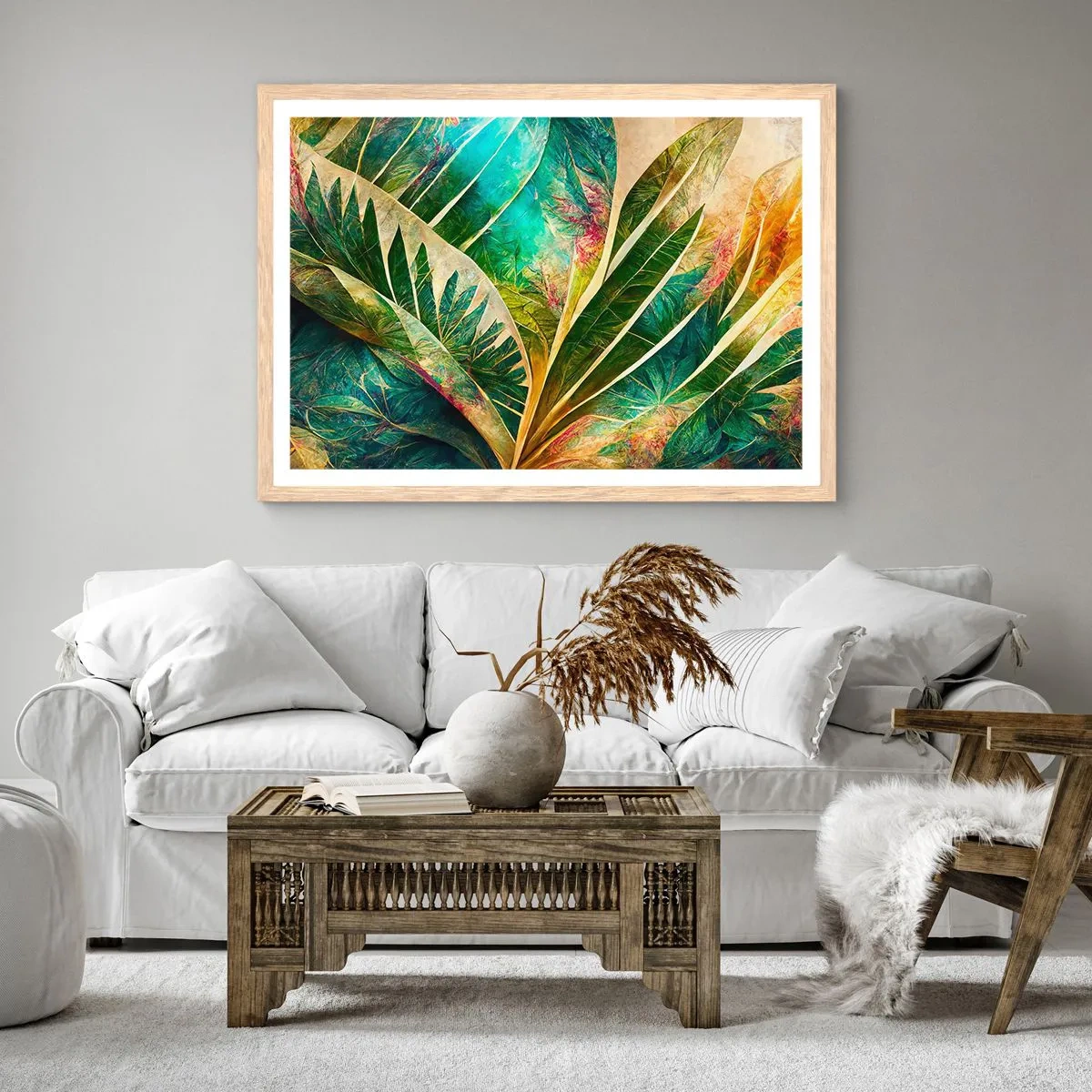Plakat w ramie jasny dąb - Barwy tropików - 50x40 cm
