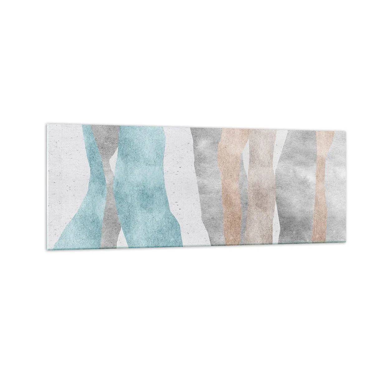 Obraz na szkle - Abstrakcyjne pasy w pastelowych odcieniach - 140x50cm - Studium bliskości - Nowoczesna dekoracja ścienna do salonu i sypialni ARTTOR