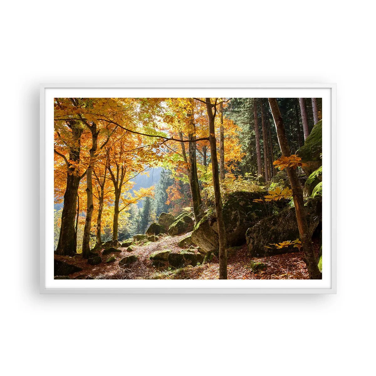 Plakat w białej ramie - Czas na odpoczynek - 100x70 cm