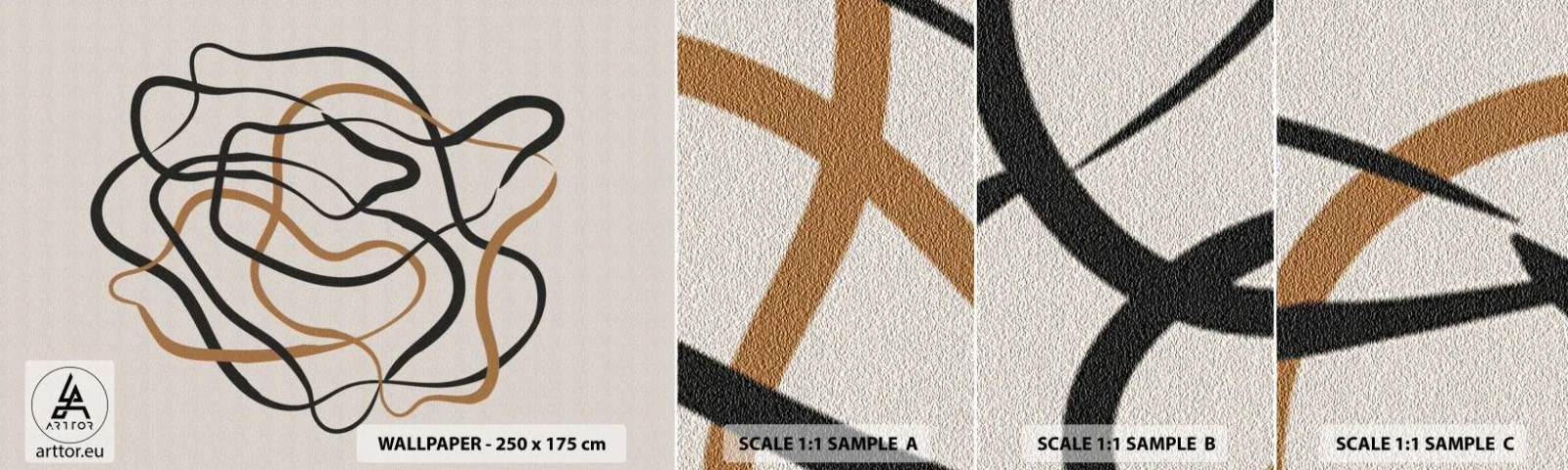 Fototapeta Próbka Standard Eco - Wszystko się pokręciło - Boho, Abstrakcja, Linie - 100x30 cm