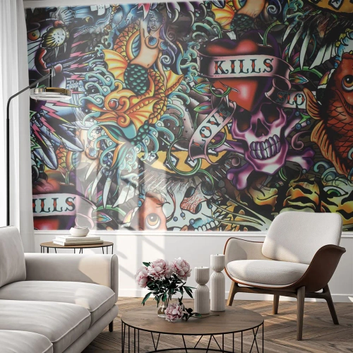 Fototapeta Samoprzylepna Deluxe Sticker - Sen tatuażysty - Graffiti, Mural, Sztuka - 100x70 cm