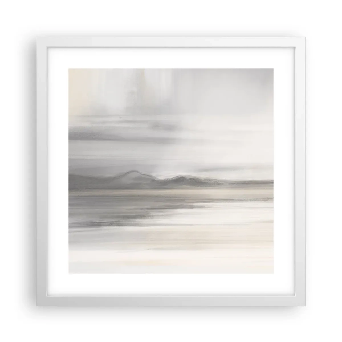 Plakat w białej ramie - Zamyślona dal - 40x40 cm