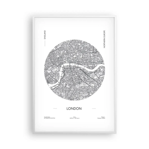 Plakat w białej ramie - Anatomia Londynu - 70x100 cm