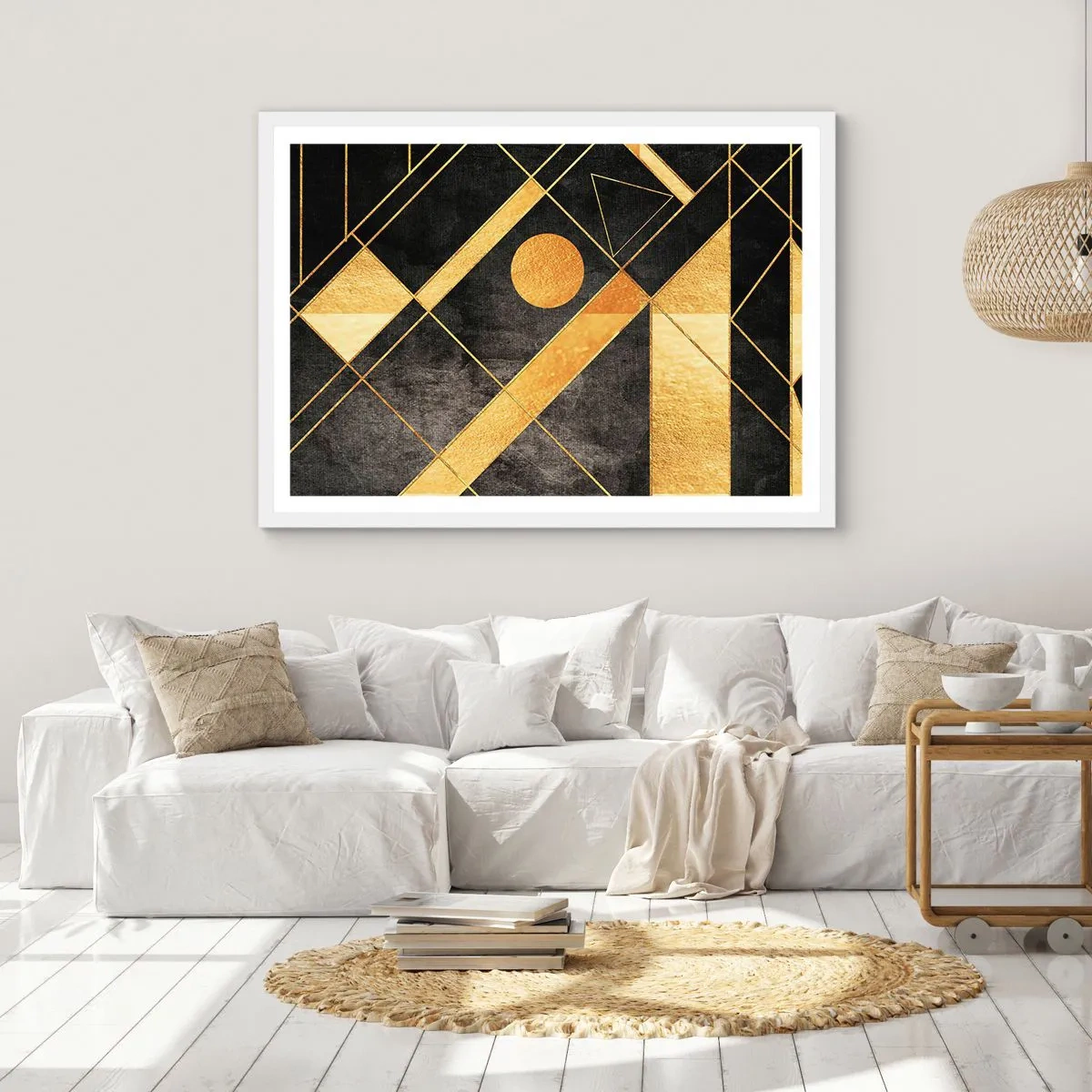 Plakat w białej ramie - Słońce pustyni - 100x70 cm