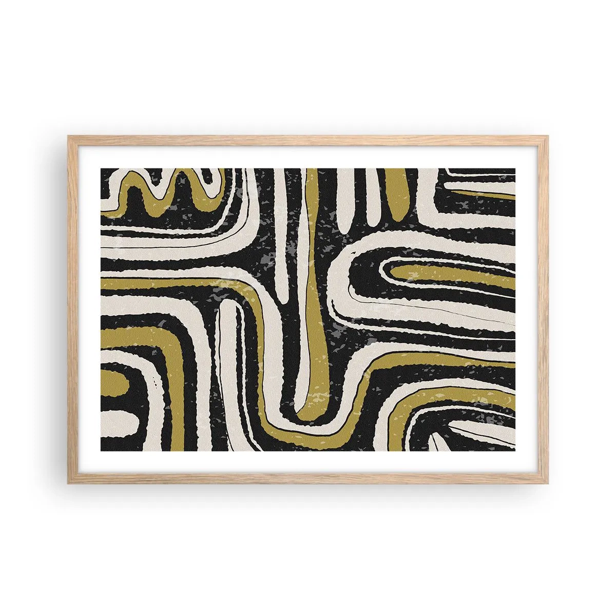 Plakat w ramie jasny dąb - Kompozycja: trakty i zaułki - 70x50 cm