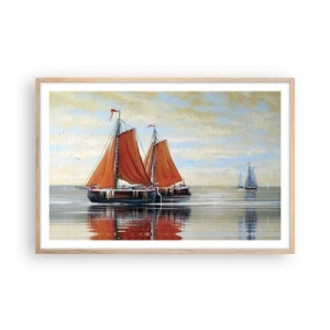 Plakat w ramie jasny dąb - Hej, żeglujże, żeglarzu… - 91x61 cm