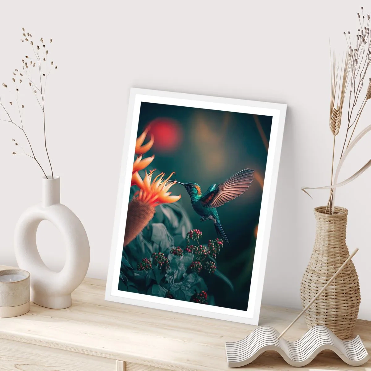 Plakat w białej ramie - naprawdę barwne życie - 70x100 cm