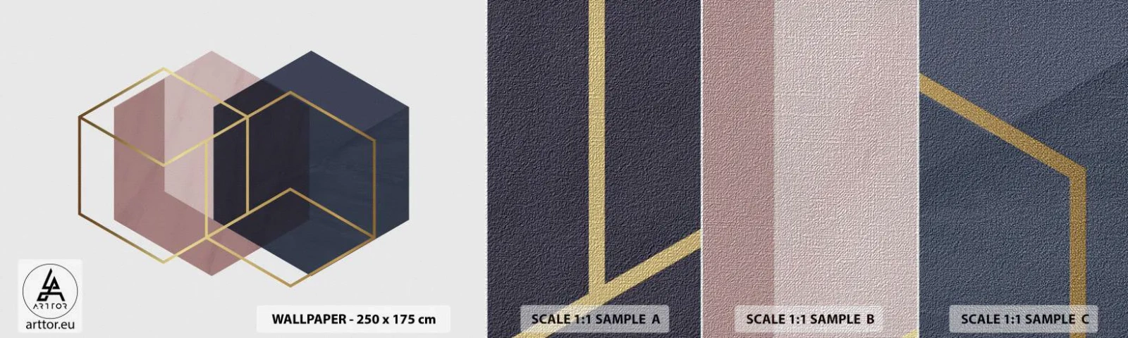 Fototapeta Próbka Premium Canvas - Siła prostoty - Abstrakcja, Sztuka, Hexagen - 100x30 cm