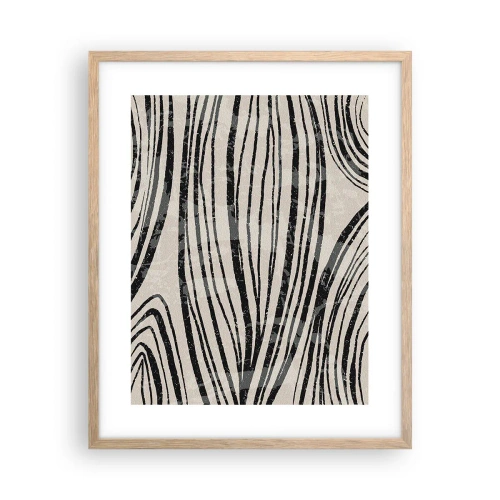 Plakat w ramie jasny dąb - Rozlewisko linii - 40x50 cm