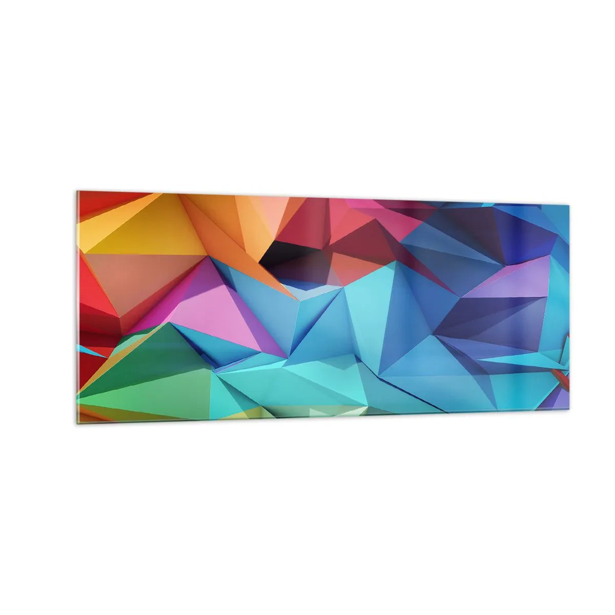 Obraz na szkle - Tęczowe origami - 100x40 cm
