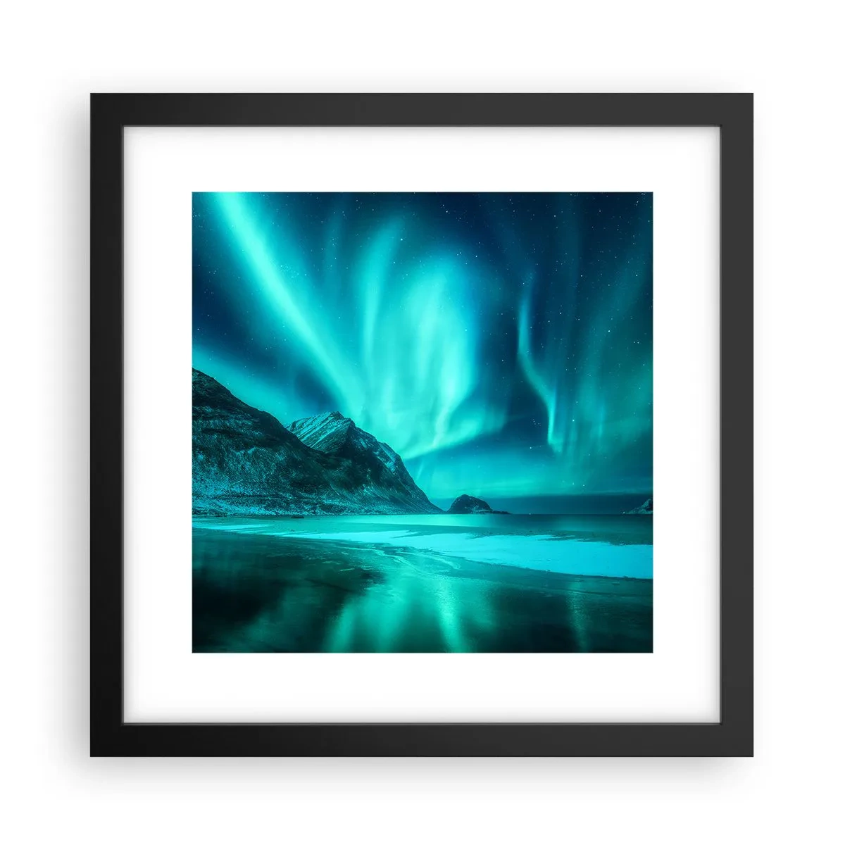 Plakat w czarnej ramie - Cuda północy - 30x30 cm