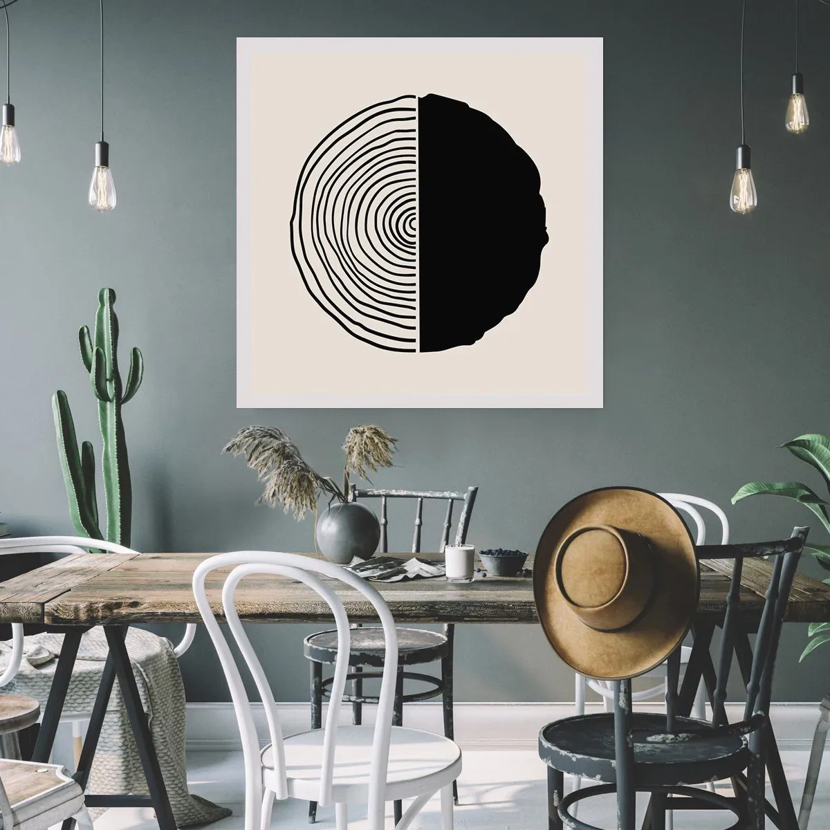 Plakat - Pół na pół - 50x50 cm