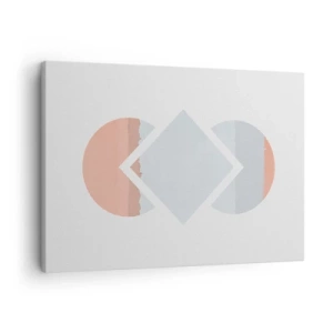 Obraz na płótnie - Minimalistyczny obraz z geometrycznymi kształtami - 70x50cm - Sytuacja jest jasna - Nowoczesna dekoracja ścienna do salonu i sypialni ARTTOR