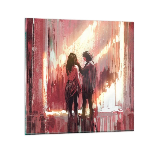 Obraz na szkle - Odwieczny spektakl miłości - 30x30 cm