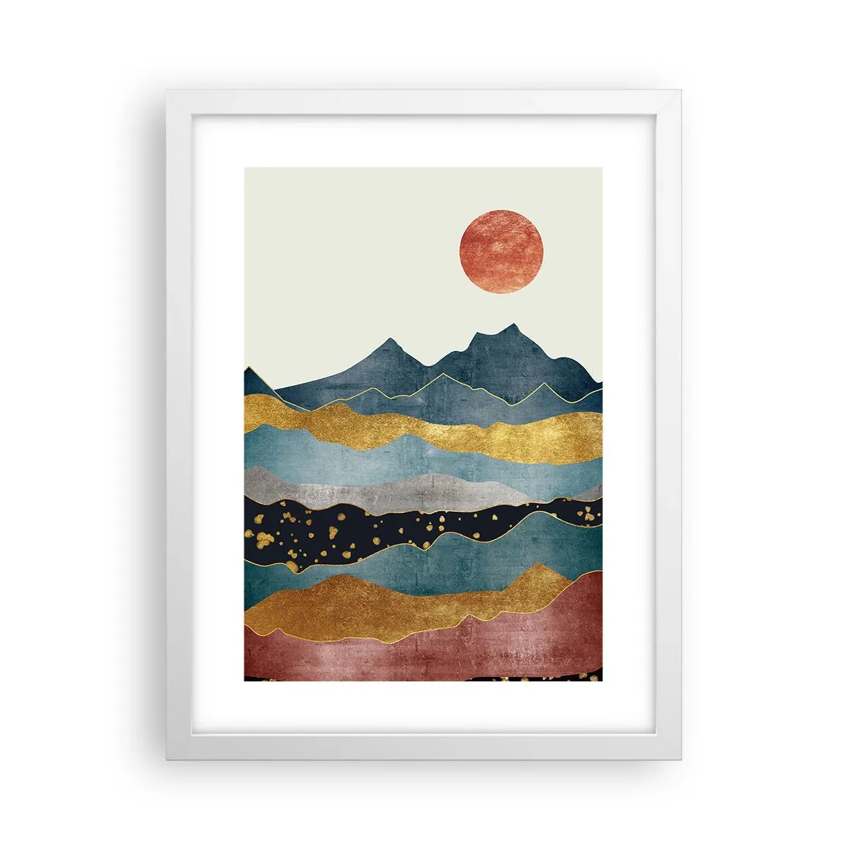 Plakat w białej ramie - Przekrój świata - 30x40 cm