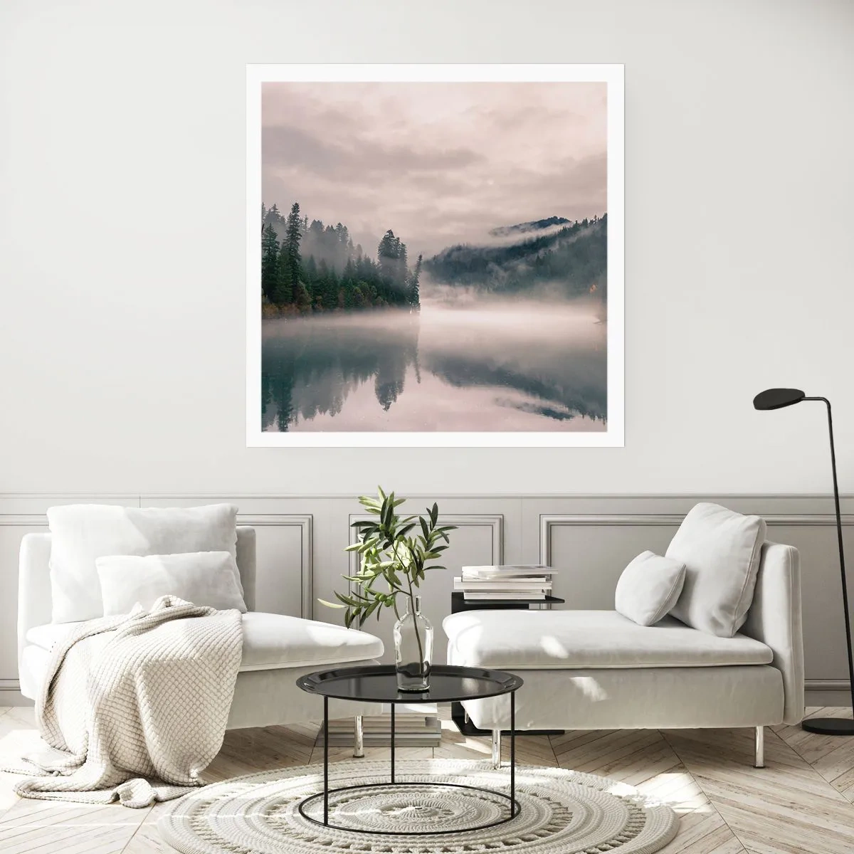 Plakat - W zadumie, we mgle - 40x40 cm