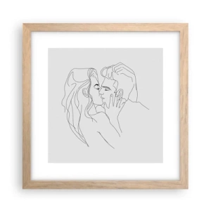 Plakat w ramie jasny dąb - Tą samą kreską - 30x30 cm