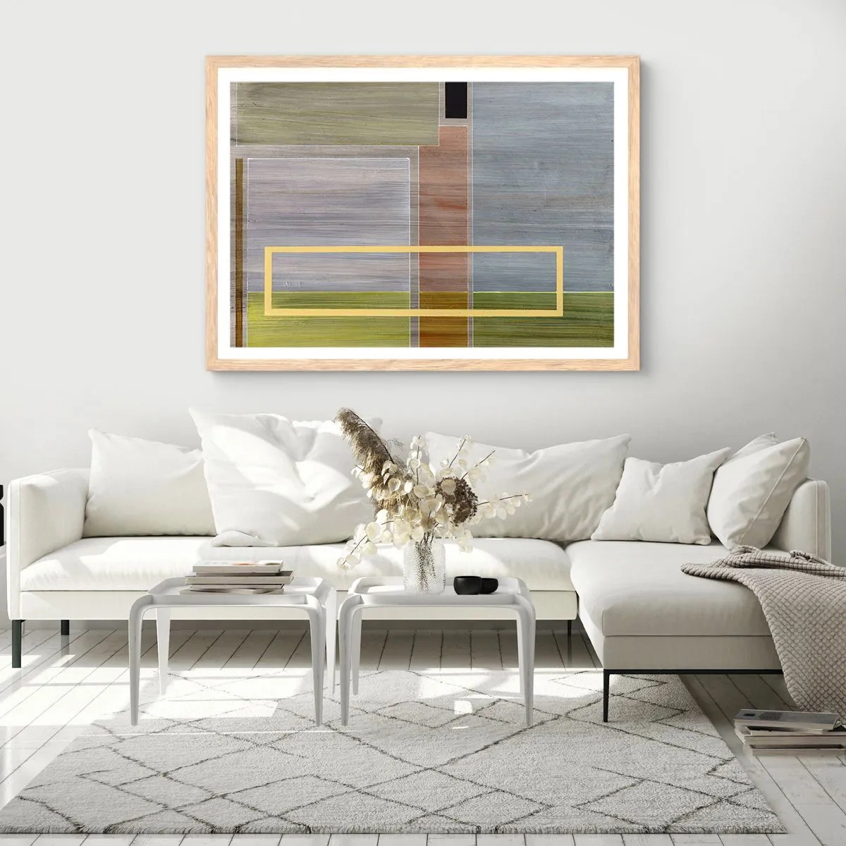 Plakat w ramie jasny dąb - Prosto i spokojnie - 100x70 cm