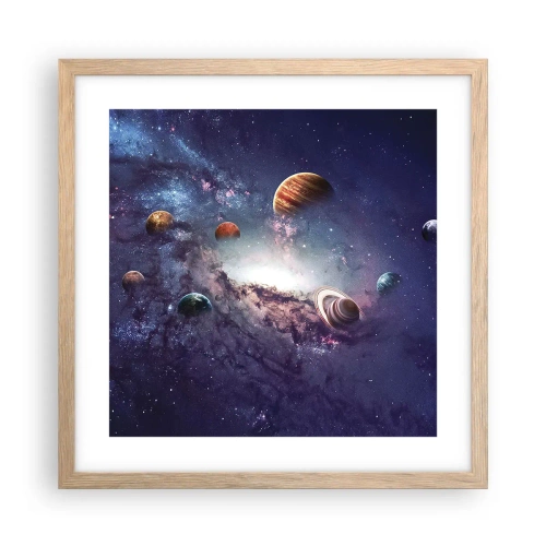Plakat w ramie jasny dąb - Układ słoneczno-taneczny - 40x40 cm