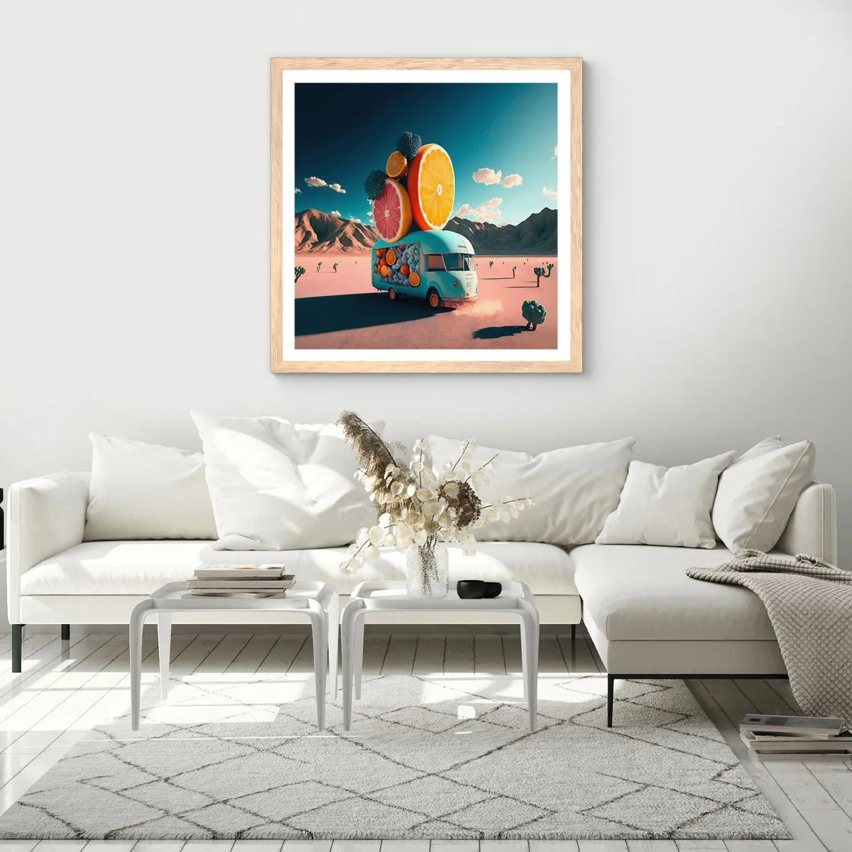 Plakat w ramie jasny dąb - Smak wakacji - 40x40 cm