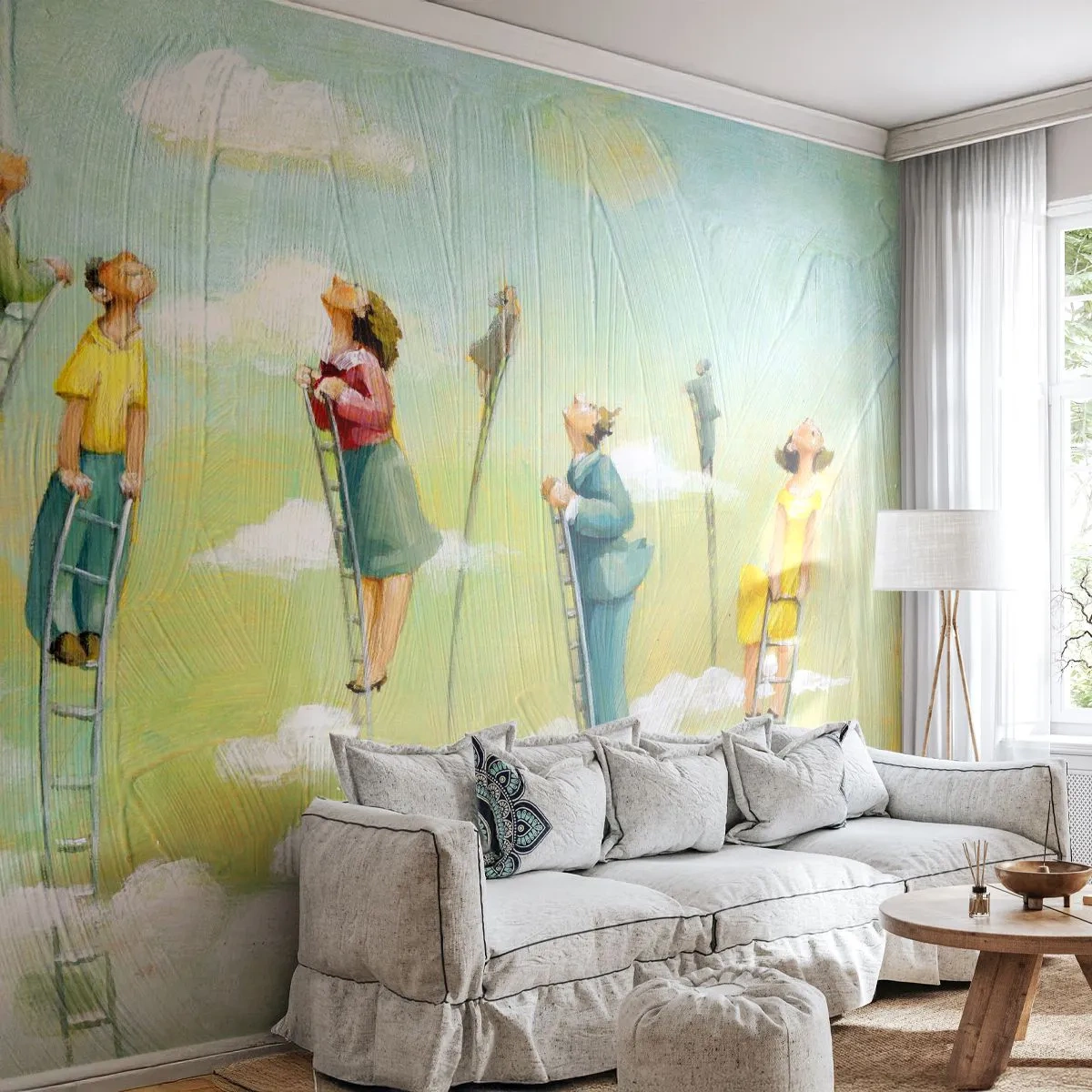 Fototapeta Standard Eco - Za swoim marzeniem - Abstrakcja, Chmury, Ludzie - 400x280 cm