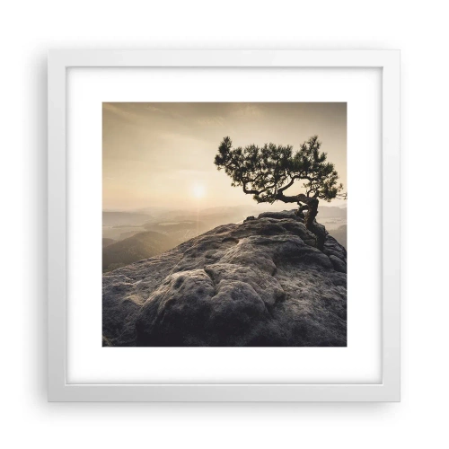 Plakat w białej ramie - Życie zawsze zwycięża - 30x30 cm