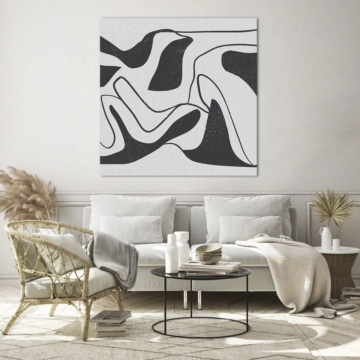 Obraz na szkle - Abstrakcyjna zabawa w labiryncie - 70x70 cm