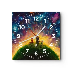Zegar ścienny - Miłość i przyjaźń - cały świat - 30x30 cm